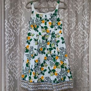 Lemon Design Sleeveless Pleated Dress with Zipper
